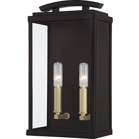 Quoizel Alma 2-Light Western Bronze Outdoor Wall Lantern ALM8408WT